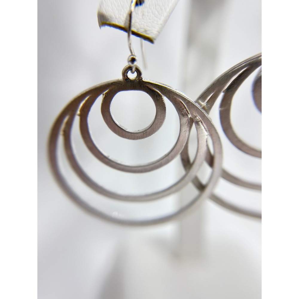 Unbranded Earrings Set Women OS Silver Good Moth Moon & Concentric Hoop Bundle - Picture 2 of 11